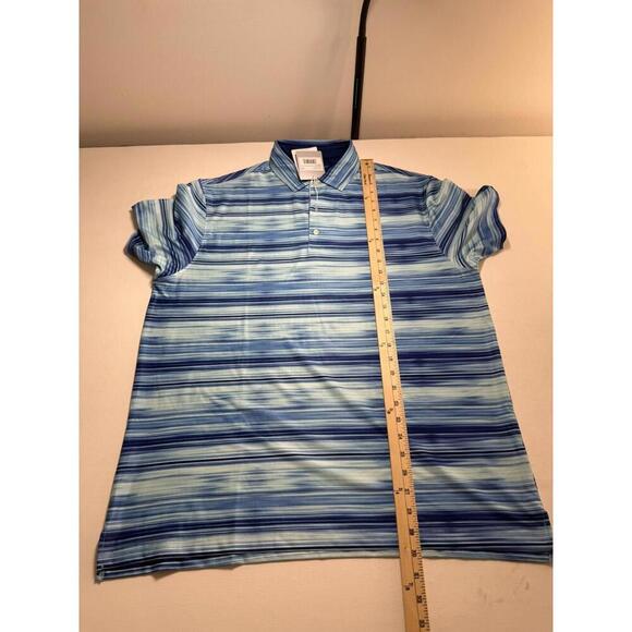 NWT* Hickey Freeman Men's Large GOLF Polo Shirt Stretch Stripes - Picture 6 of 6
